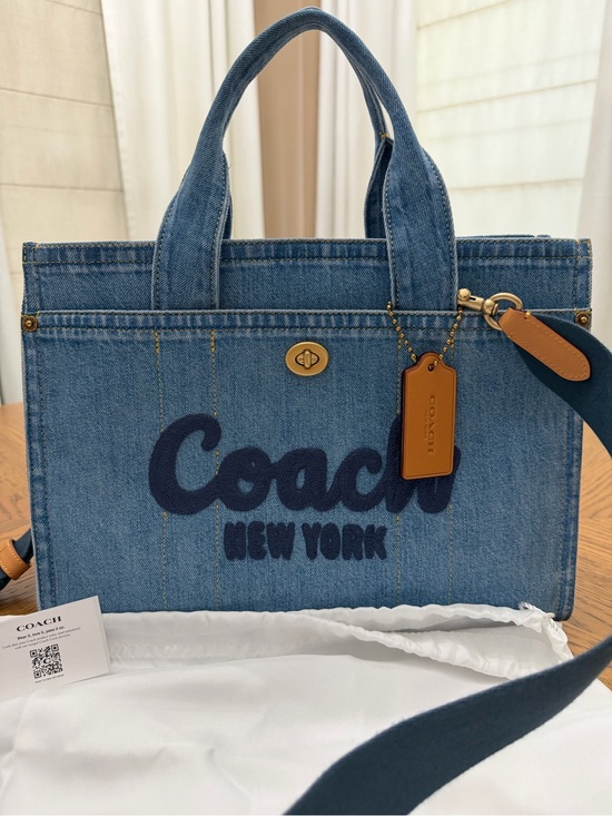 Coach Handbags - COACH Denim Cargo Tote & Dust Bag NWOT